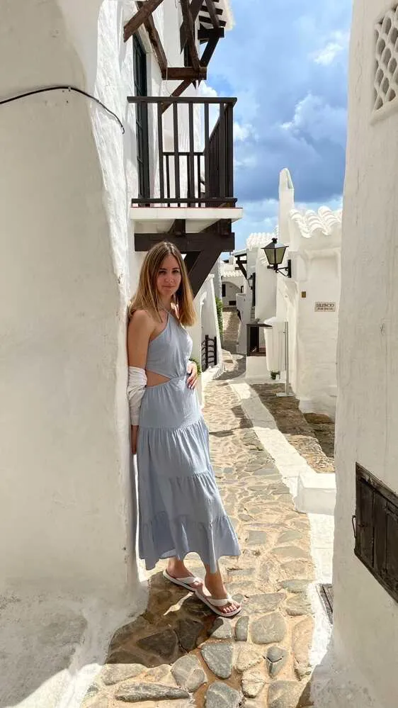 Shein Blue Maxi Dress Open Back - Image 2