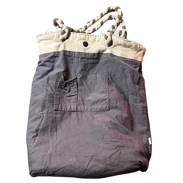 Artisan NY Woven Rope Handle Oversized Gray Boho Beach Tote Bag - Image 9