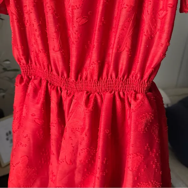 Chelsea & Violet Sleeveless Red Roses Ruffle Jardin Chinoiserie Dress Size S - Image 9