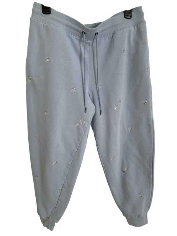 Women’s Light Blue Pocket Pajama Set with Subtle Embroidery Size M - Image 9