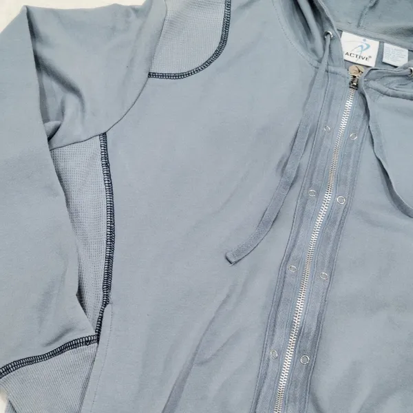 Set Active Y2K Blue Zip‎ Up Hoodie Size Large - Image 6