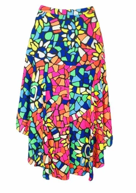 Nanette Lepore L’Amour Faith Multi-Color Mosaic Hi-Low Skirt EUC XS - Image 7