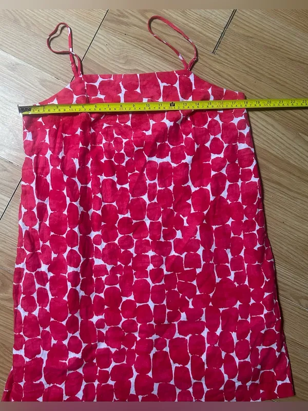 NWT ladies Med Banana Republic spaghetti strap dress pink Patterned print - Image 4
