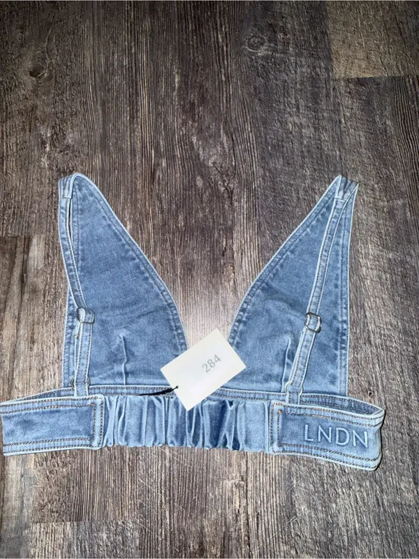 LNDN Denim Bra Top Blue Size M - Image 2