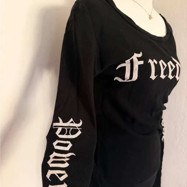 Freedom Black Long Sleeve Tee Size M - Image 4