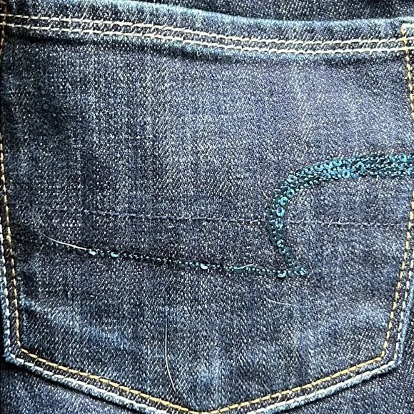 American eagle size 6 skinny kick stretch dark‎ denim jeans - Image 4