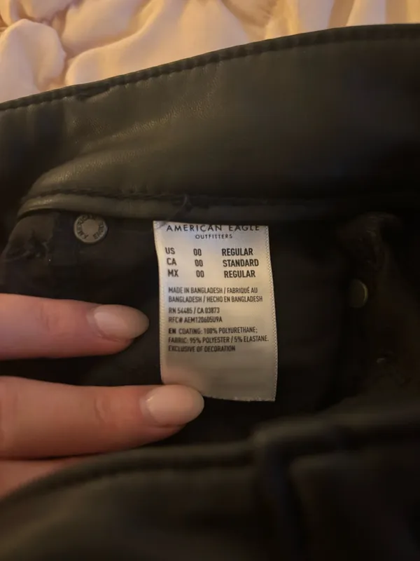 American Eagle Black Leather Pants Flared - Image 2