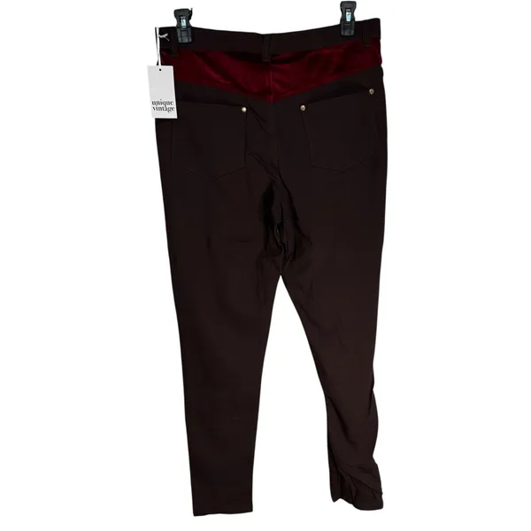 Unique Vintage Brown Velvet Studded Western Style Pants XL 14‎ - Image 6