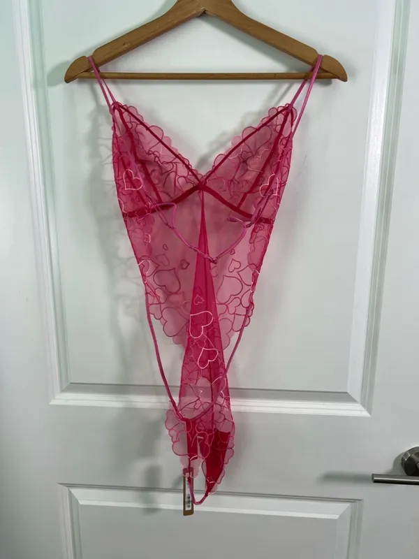 SKIMS NWOT Embroidered Tulle
Teddy - Punch Size XL‎ - Image 6