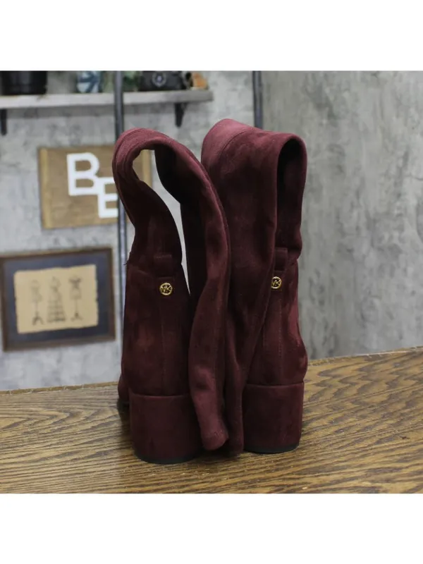 Michael Michael Kors Heels Braden Over the Knee Riding Boots Merlot Purple 7M - Image 5
