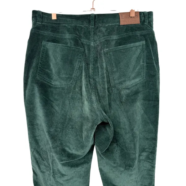 Lauren Ralph Lauren Womens Green Corduroy Straight Leg High Rise Pants Size 14W - Image 5