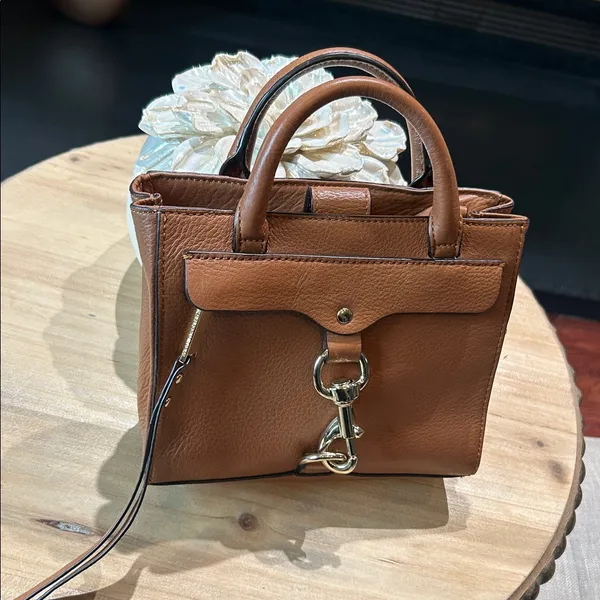 Rebecca Minkoff Dog Clip Tote Mini Satchel in Camel Brown - Image 3