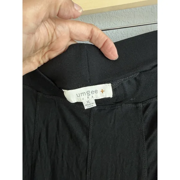 Umgee Maxi Skirt Size XL Pull On Black Jersey Boho Flowy Lightweight Casual - Image 4
