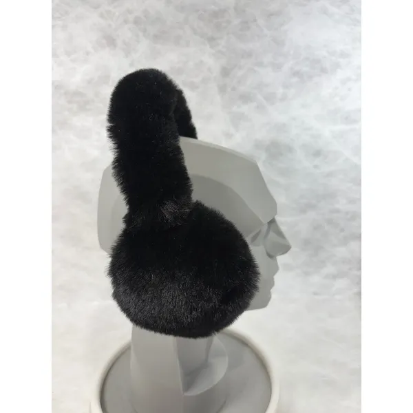Aspen Womens Faux‎ Fur Earmuffs Black Plush Winter Ear Warmers Accessory - Image 4