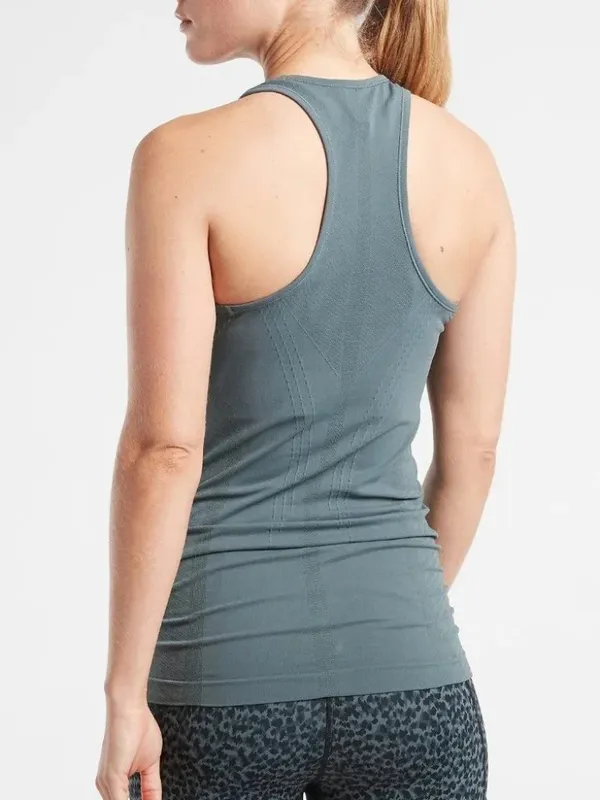 ATHLETA Gray Speedlight Seamless Sleeveless Tank Top - Color is Metropolis Grey - Image 3