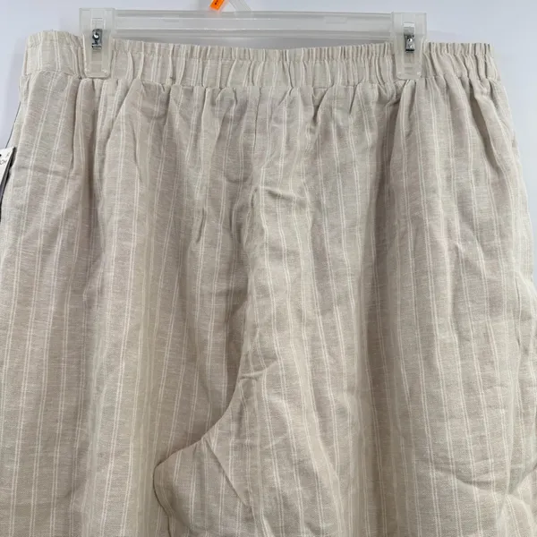 Vince Camuto Rainy Day Linen Blend Wide Leg Pants L NWT Beige Pull On - Image 4