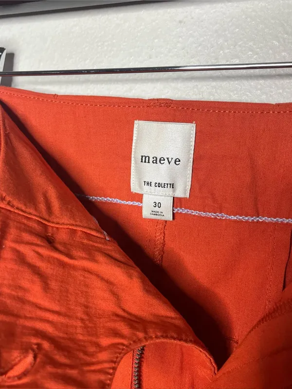 Maeve The Colette High Rise Wide Leg Crop Pant in Orange Size 30 - Image 10