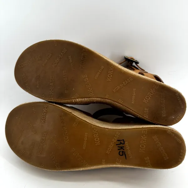 Kork Ease Ava Wedge Sandals Platform Ankle Natural Vachetta Leather Tan 9 - Image 8