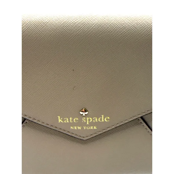 Kate‎ Spade New York Envelope Crossbody Bag Beige Saffiano Leather Gold Chain - Image 3