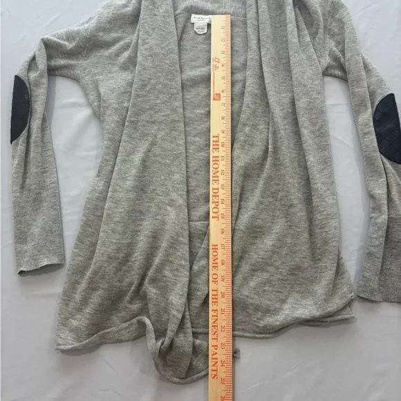 Club Monaco Grey‎ Cashmere Open Front Cardigan Elbow Patches XS/S - Image 5