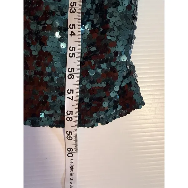 BCBGMAXAZRIA All Over Sequin Gown Jade Green Showgirl‎ Maxi Dress Formal Stretch - Image 12