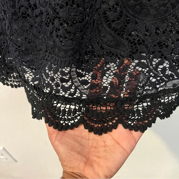 You Are Not Alone Black Lace‎ Long Sleeve Top Size S - Image 5