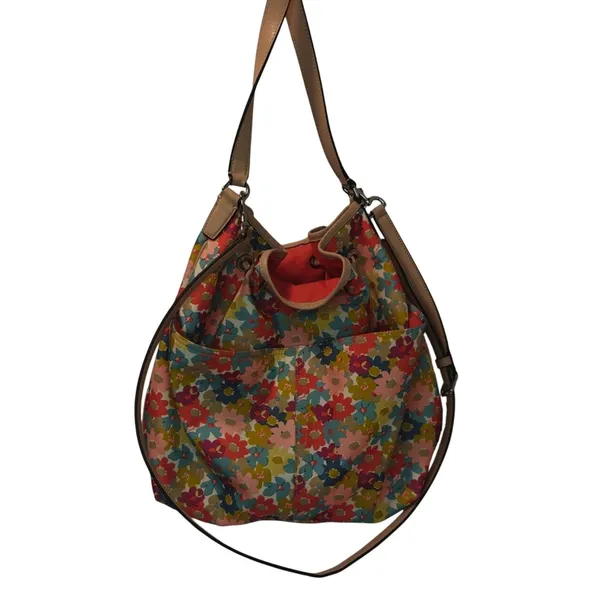 Vintage Tan Floral Coach Tote - Image 2