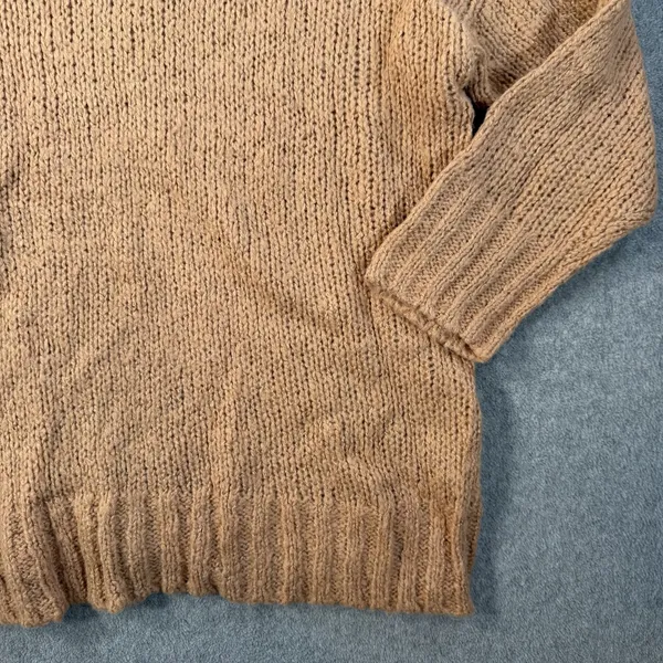 Aerie Women's Small Brown Chunky Knit Oversized Sweater Crew Neck Wool Blend - Image 6