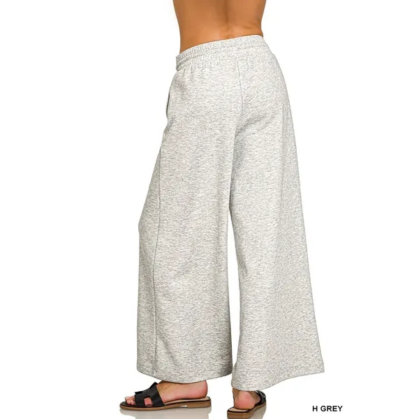 Zenana Scuba Drawstring Wide Leg‎ Pants - Large - Image 3