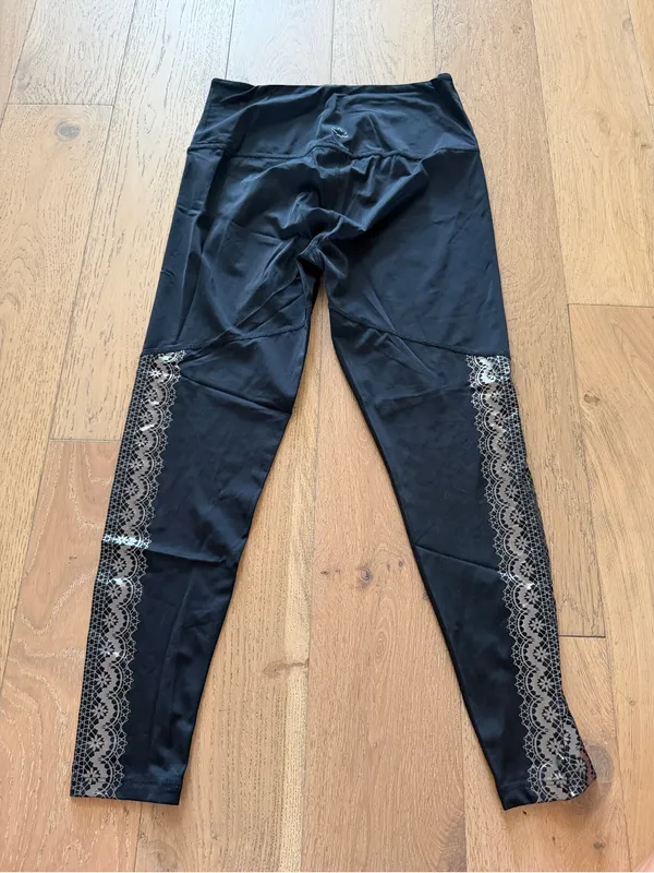 Beyond Yoga Black Faux Lace Leggings - Image 3