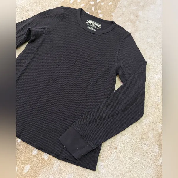 American Eagle black waffle knit long sleeve women’s size large - Image 3