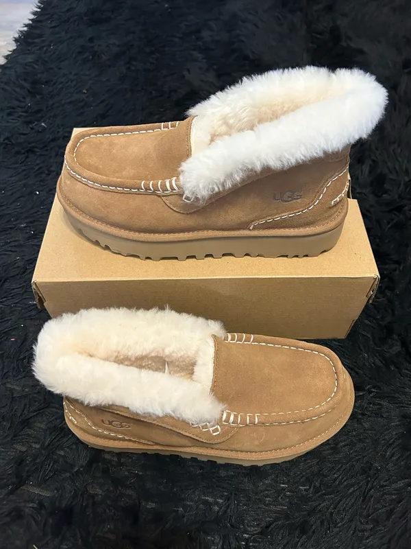 UGG Ansley Parc chestnut wool winter slippers loafers shoes women’s 7 new - Image 8