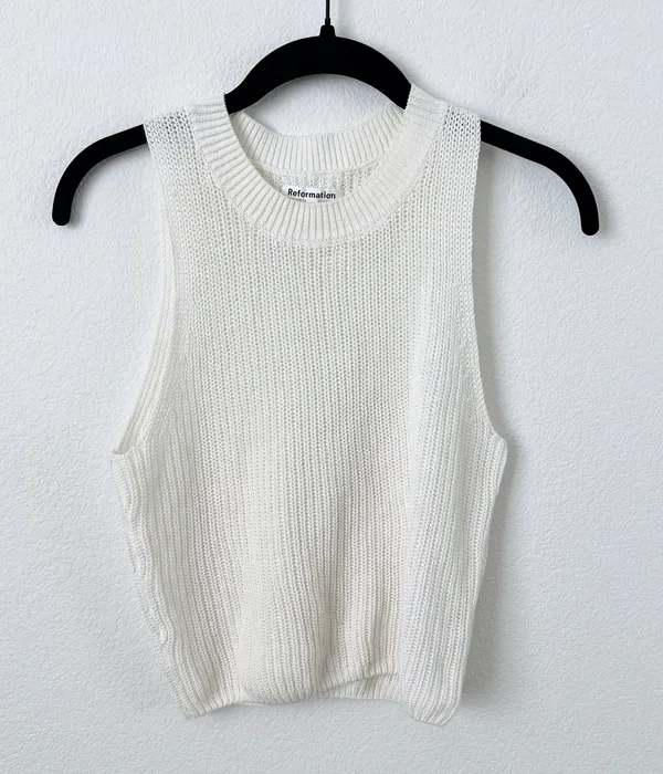 Reformation Lilac Linen Knit Top - Image 5