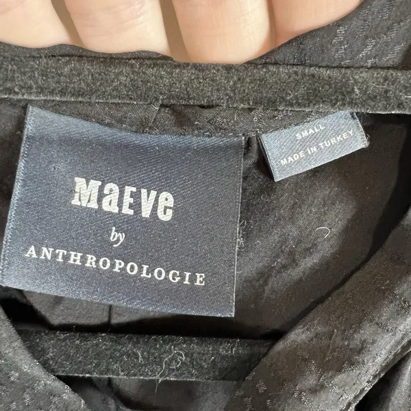 Anthropologie x Maeve Shira Tiered Tunic‎ Dress Women's Size Small Black Casual - Image 5