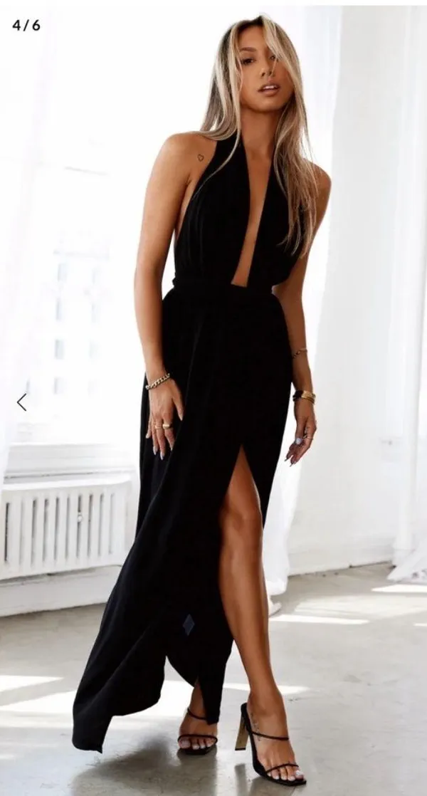 Hello Molly New!! Dedicated Song Halter Maxi Wrap Dress - Image 7