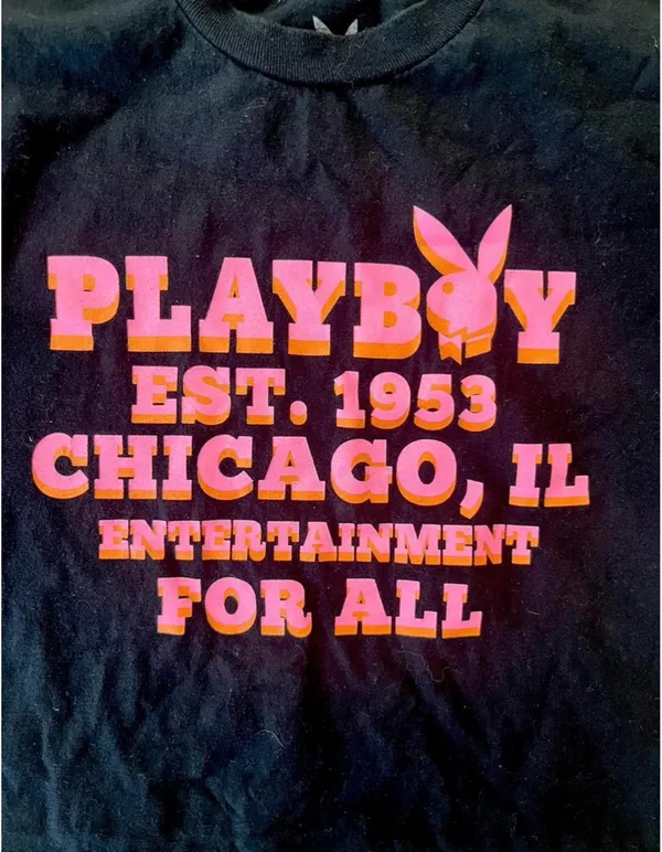 Playboy Black and Pink T-Shirt - Image 2