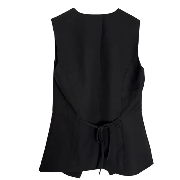 SNDYS Revolve Emiliana Black Button Front Tailored Sleeveless Vest Top Size XS - Image 5