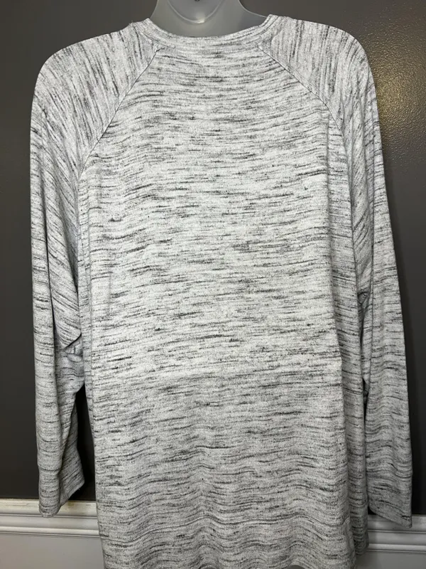 Aerie Sweater Womens XXL Gray Space Dye Knit Raglan Crewneck Pullover Cozy - Image 6