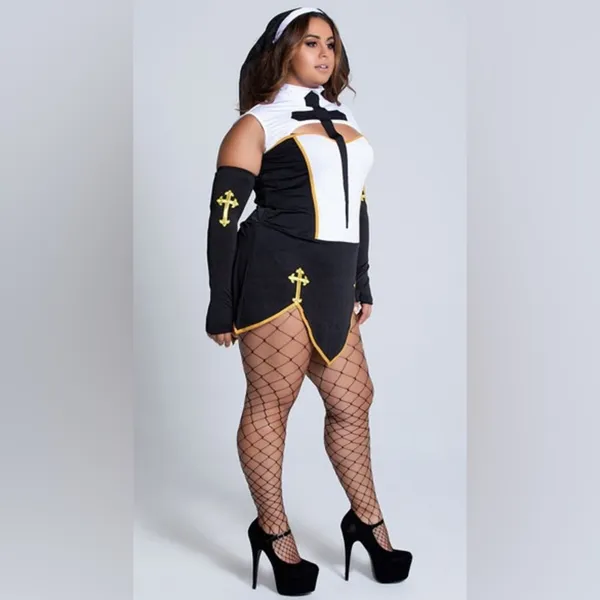 NEW Music Legs Bad Habit Nun Plus Size Halloween Costume Size 1X/2X - Image 2
