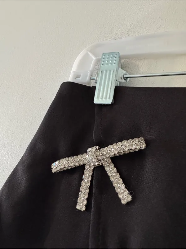 More To Come NEW Revolve Ember Mini Skirt Black Adorable Bow Detail - Image 11