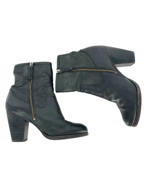 Frye Patty Artisan Zip Black Leather Ankle Boots Womens Edgy Western Size 8 - Image 3