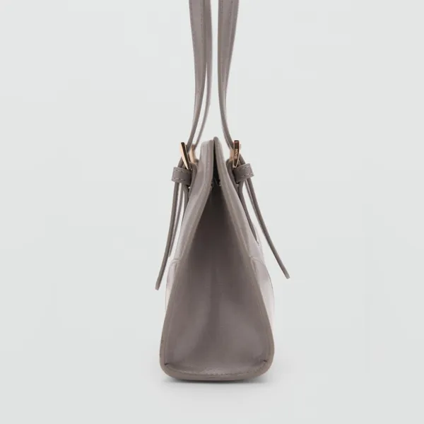 Mango MNG - gray top handle shoulder faux leather bag - Image 5