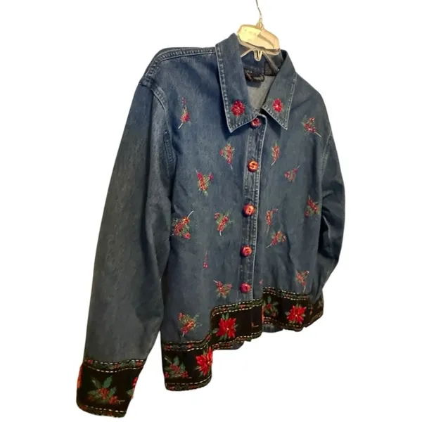 Vintage Life Style Denim Christmas Jacket - Image 2