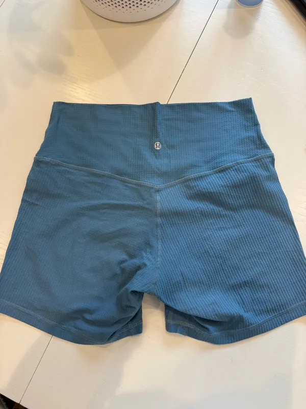 Blue Lululemon Ribbed Biker Shorts - Image 2