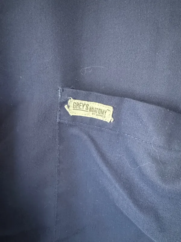 Grey's Anatomy Deep Navy Scrub Top with Branded Pocket / BB1 - Image 2