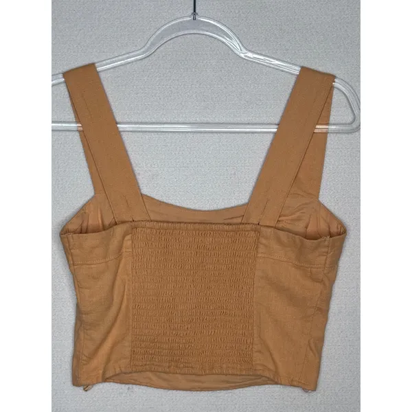 2020s Abercrombie & Fitch Peach Linen Corset Top & Wide Leg Pants Set NWT XS/S - Image 13