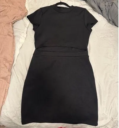 Black H&M Divided Mini Sweater Dress - Image 8