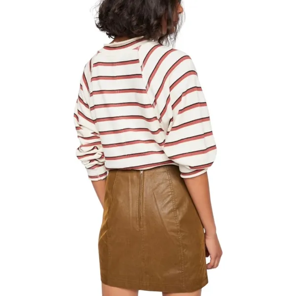 Free People Striped Long Sleeve Top - Cream and burnt orange color size small - Image 2