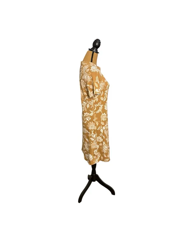 LOFT Womens XS Brown Floral A-Line Dress NWT Cottagecore 90s Butter Mom Fall - Image 3
