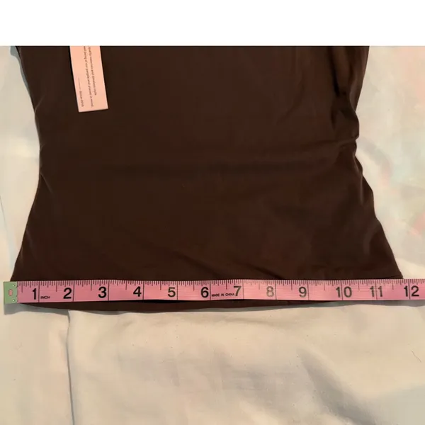 Qinsen Womens Halter Neck Camisole Top Brown Stretch Square Neck XS NWT - Image 6